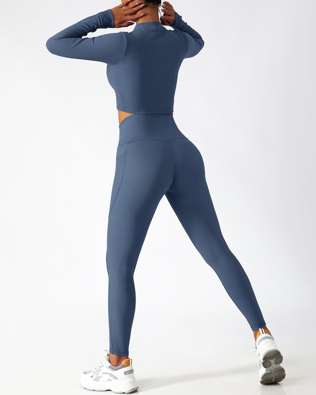 Riley Nahtlose Leggings mit Taschen - Blau