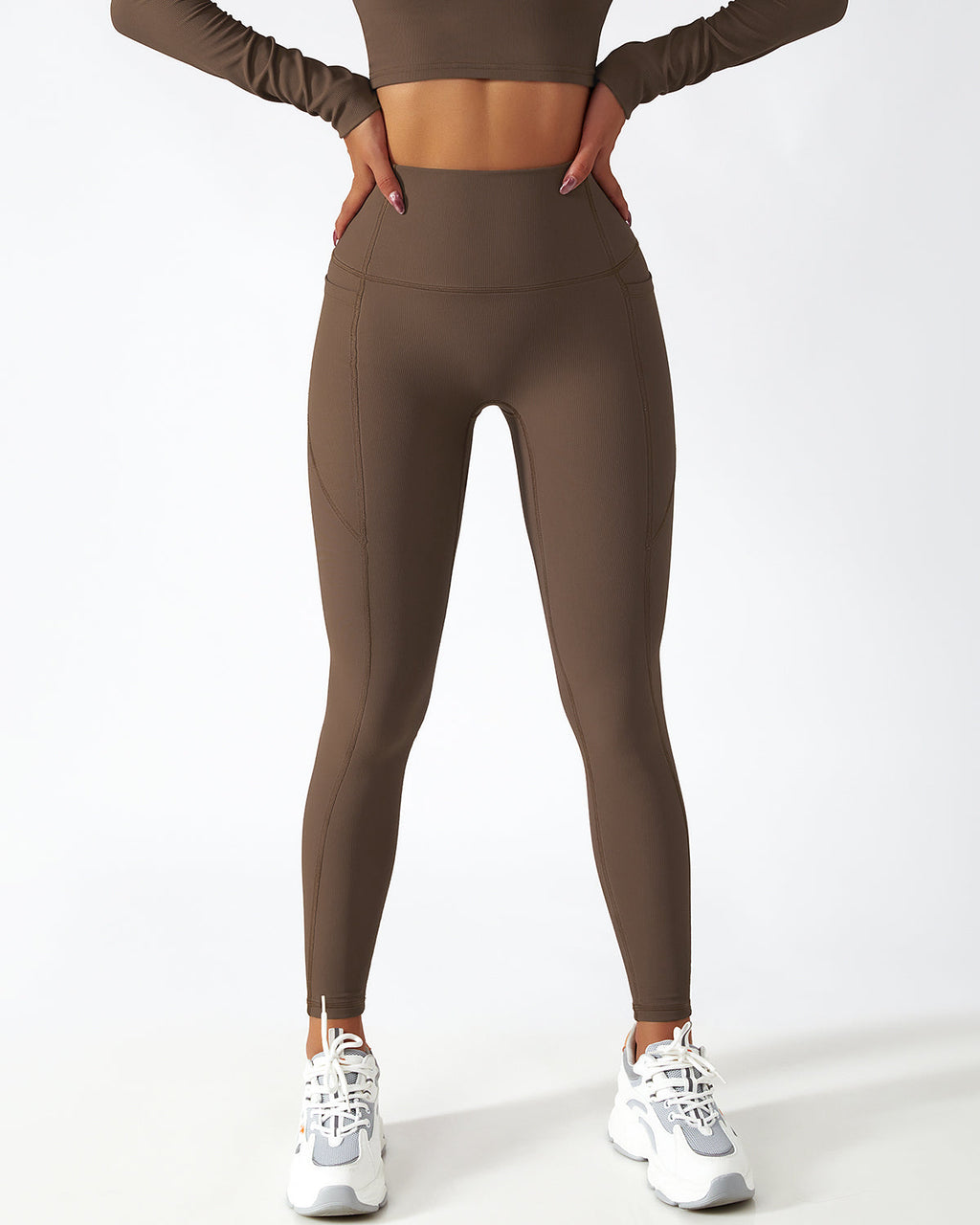 Riley Nahtlose Leggings mit Taschen - Braun