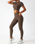 Riley Nahtlose Leggings mit Taschen - Braun