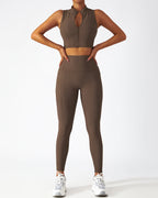 Riley Nahtlose Leggings mit Taschen - Braun