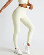 Riley Nahtlose Leggings mit Taschen - Weiß