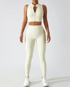 Riley Nahtlose Leggings mit Taschen - Weiß