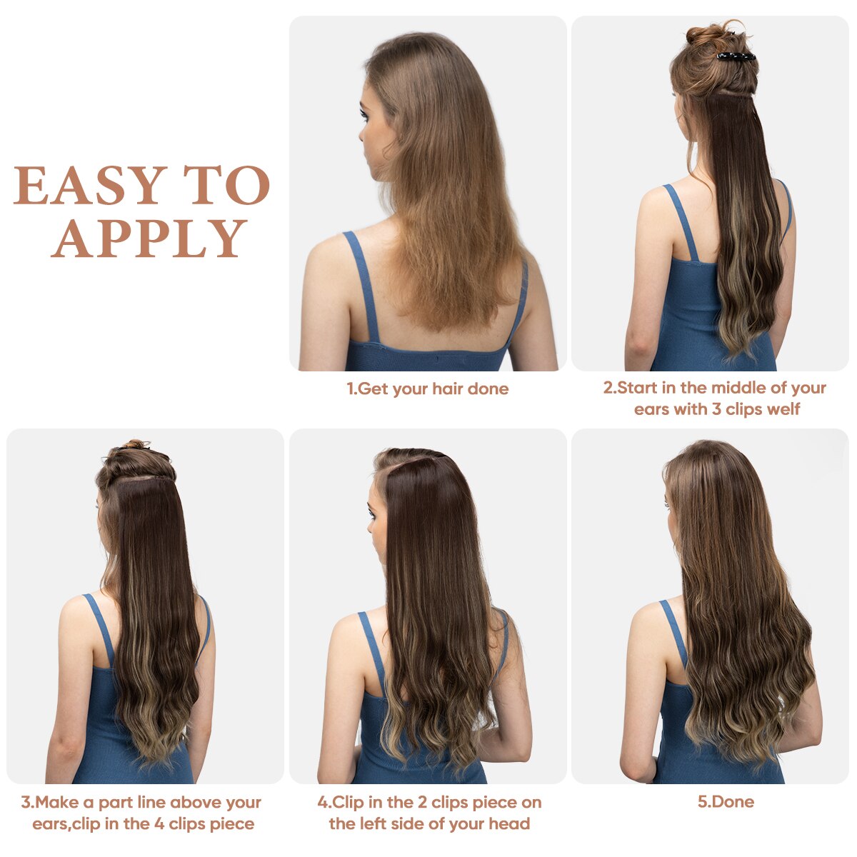 Secret Pretty Clip-In-Haarverlängerungen (4 Stück) 