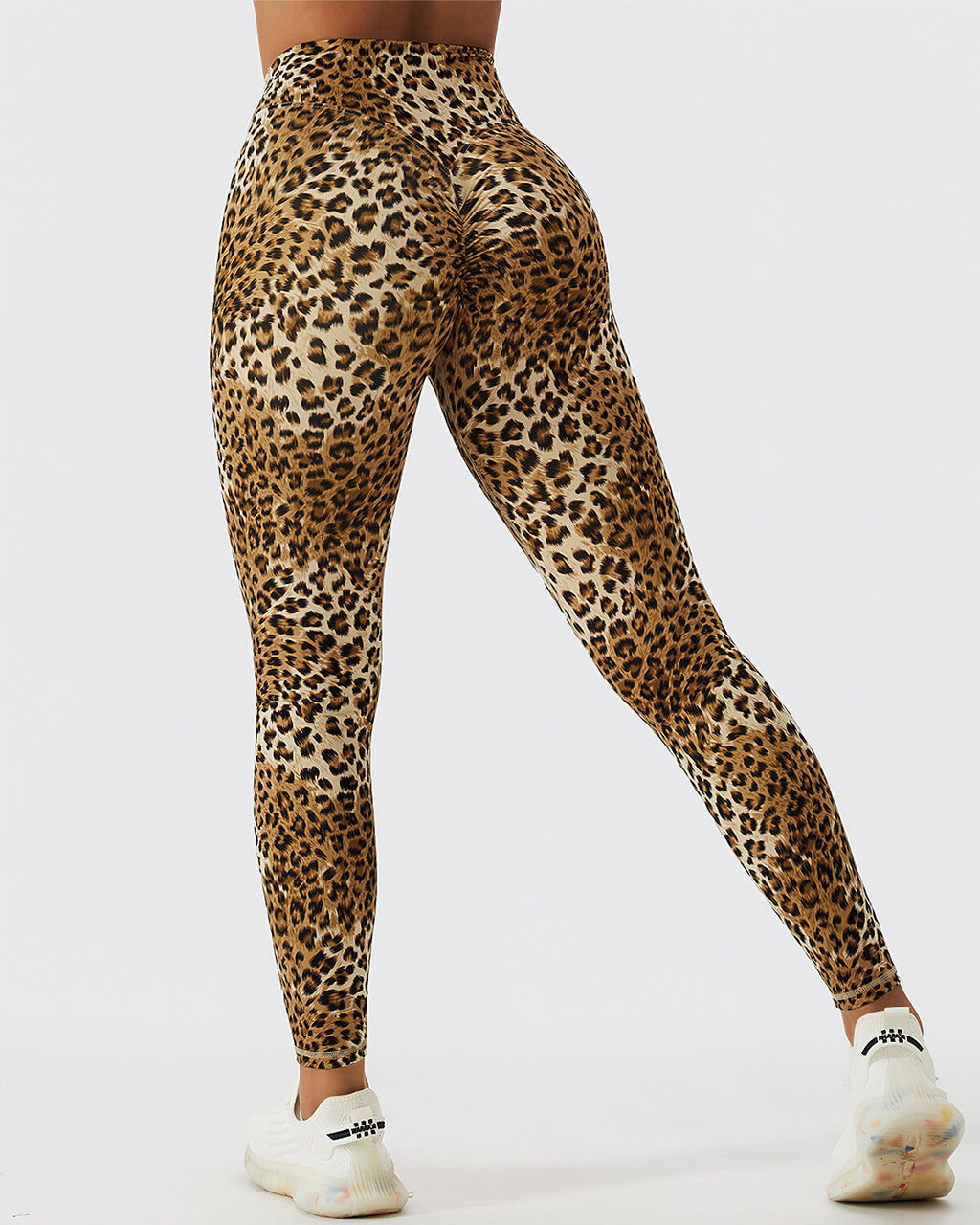 Nahtlose Leggings mit Leopardenmuster in Braun