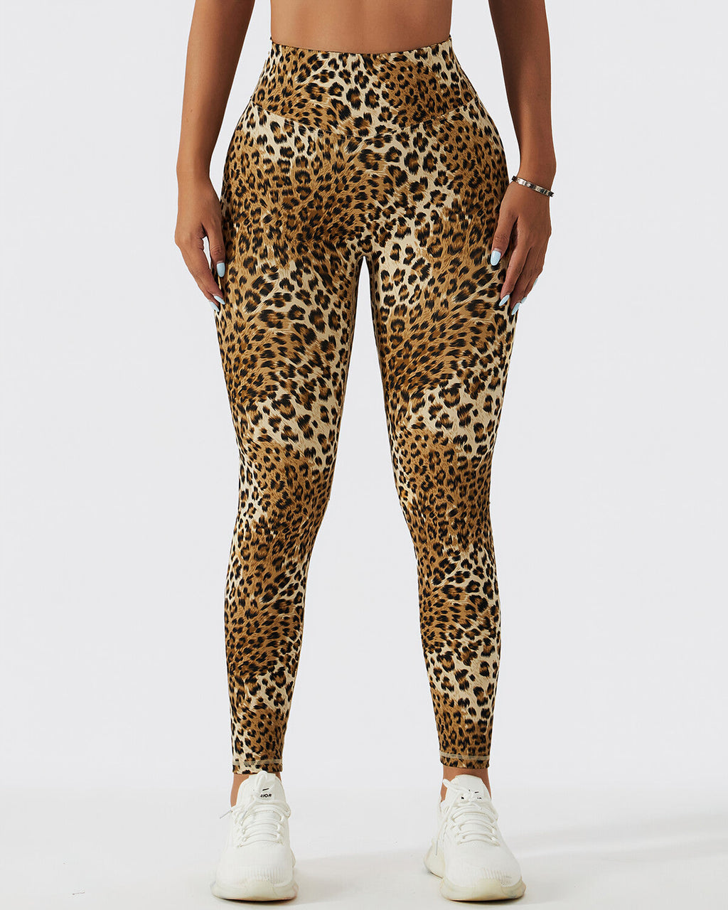 Nahtlose Leggings mit Leopardenmuster in Braun