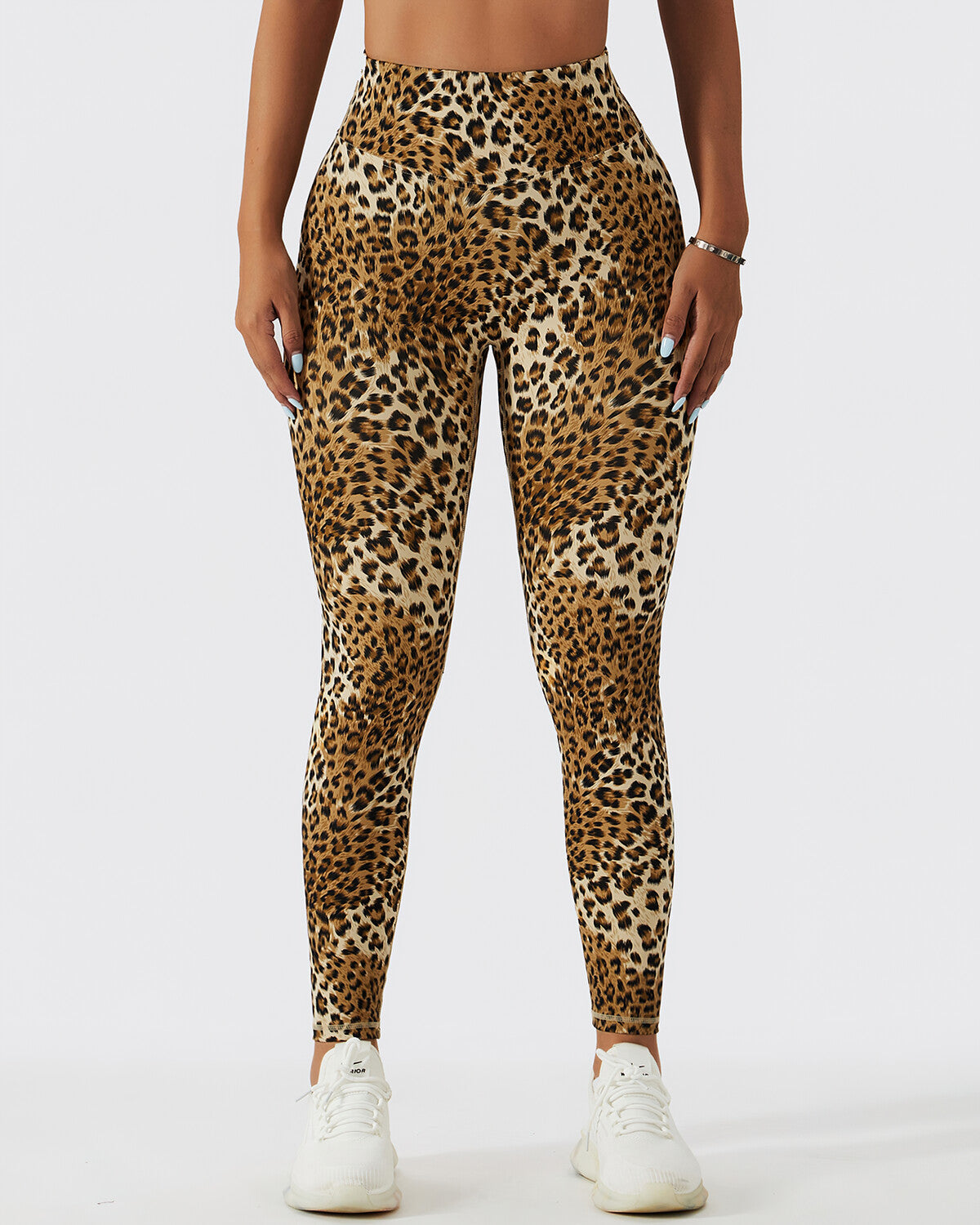 Nahtlose Leggings mit Leopardenmuster in Braun