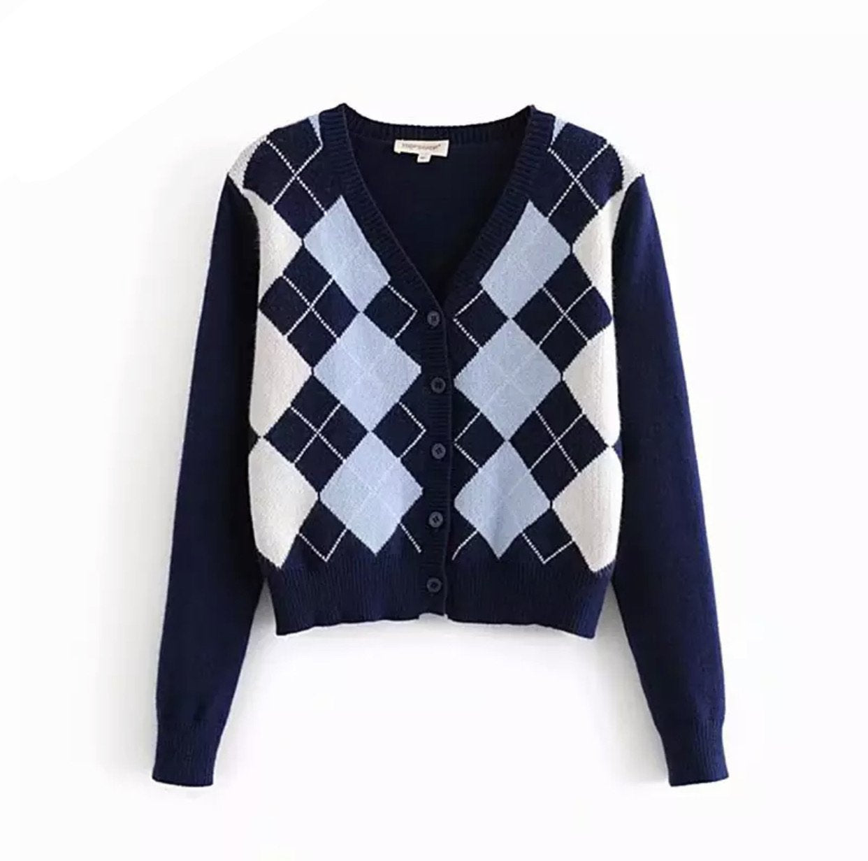 “Sammy” Vintage Geometric Cardigan