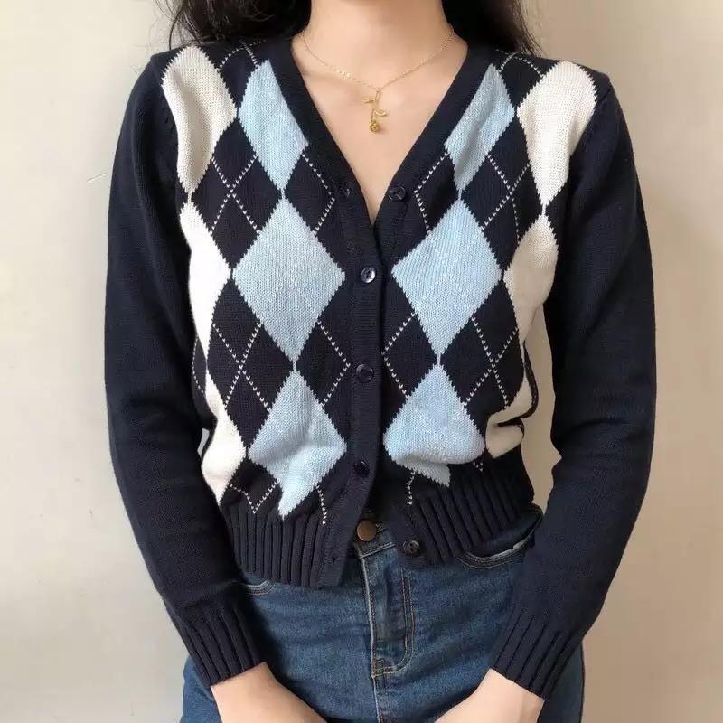 “Sammy” Vintage Geometric Cardigan