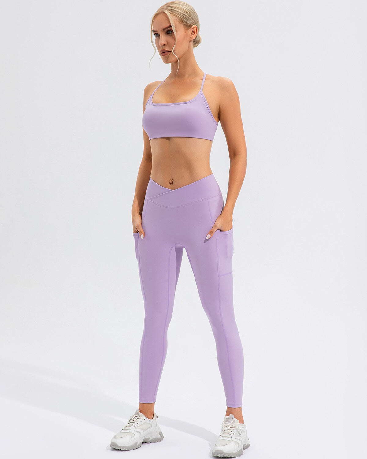 Sophie Scrunch Leggings mit Taschen - Lila