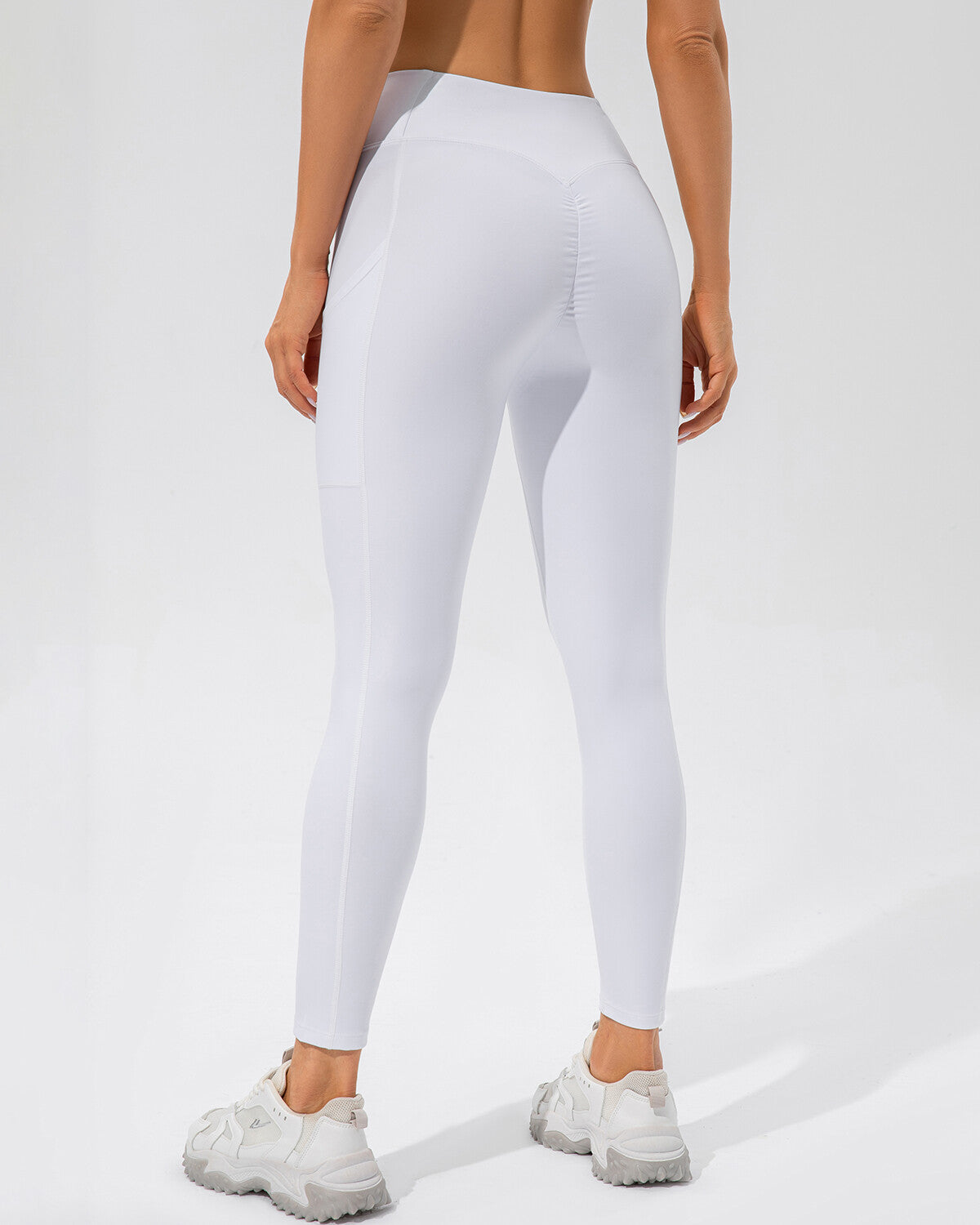 Sophie Scrunch-Leggings mit Tasche - Weiß