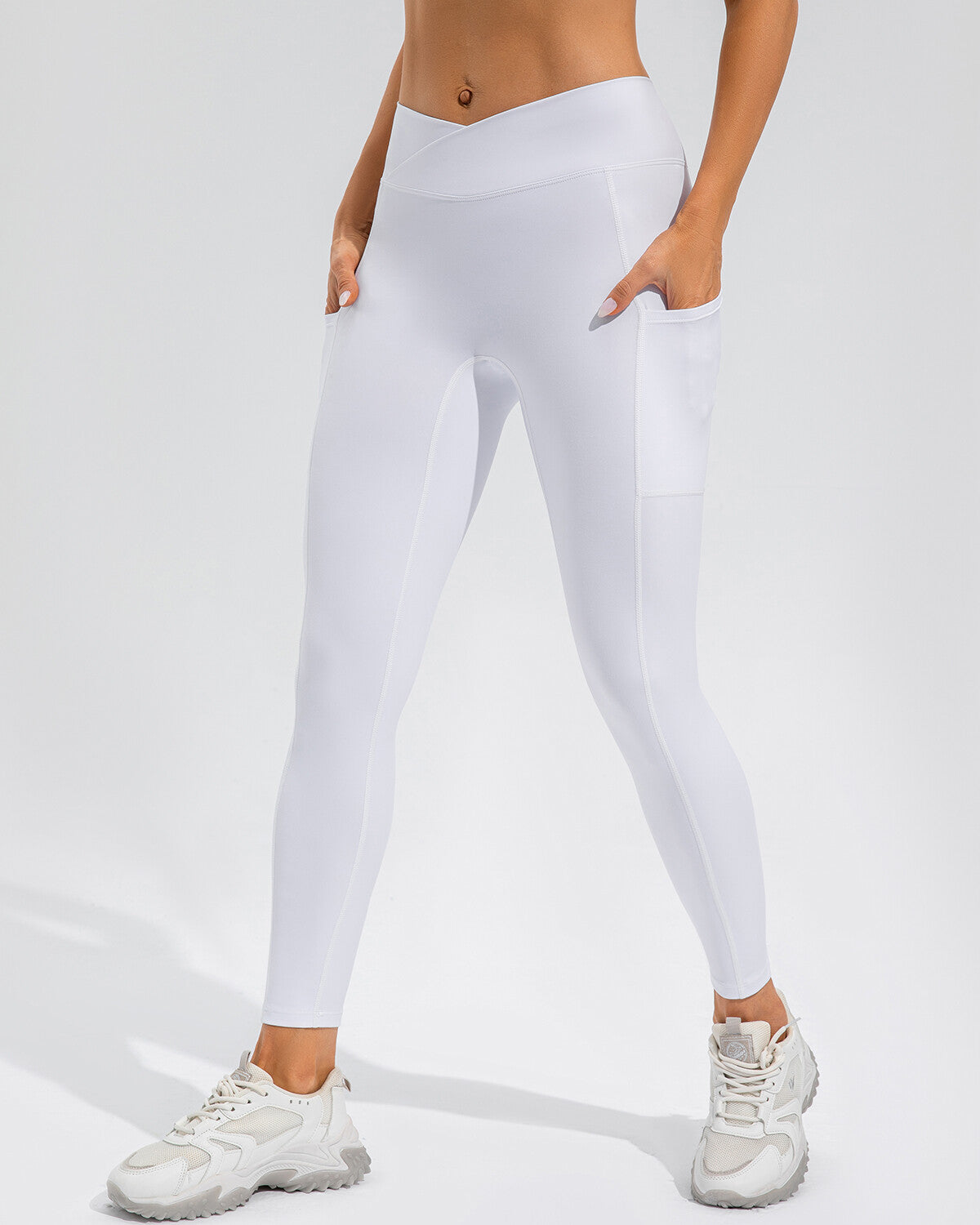 Sophie Scrunch-Leggings mit Tasche - Weiß