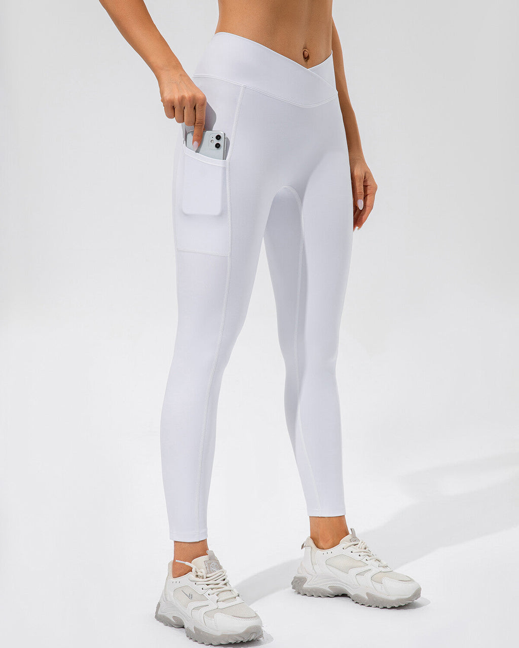 Sophie Scrunch-Leggings mit Tasche - Weiß