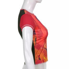 “Utopia” Y2K Graphic Fitted Top