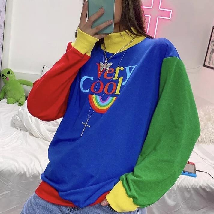 “Very Cool” 80s Colorblocked” Top