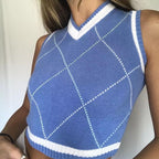 Mini gilet vintage azzurro