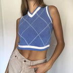 Mini gilet vintage azzurro