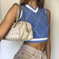 Mini gilet vintage azzurro
