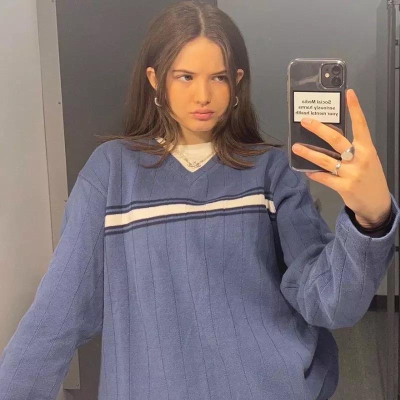 Vintage Dad Sweater In Blue