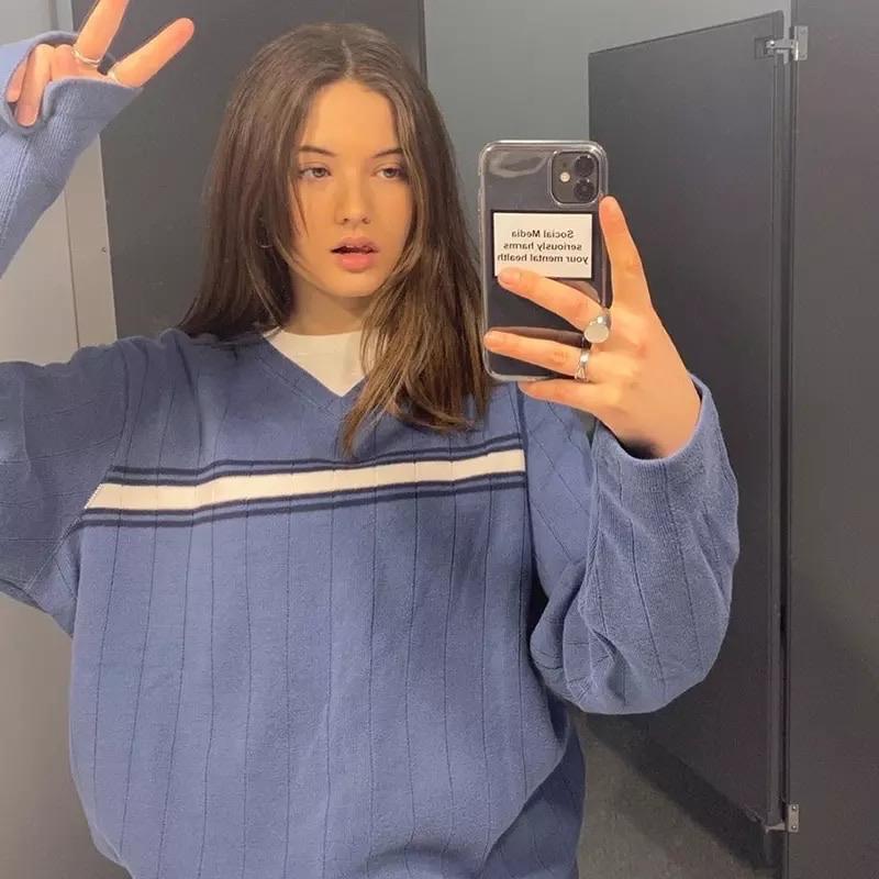 Maglione vintage da papà in blu