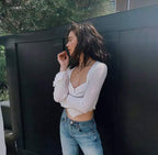 Vintage Flare Ribbed Top In White