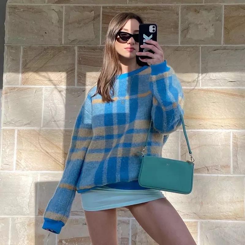 Vintage Pastel Plaid Pullover