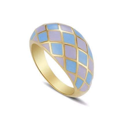 Y2K Checkered Enamel Ring