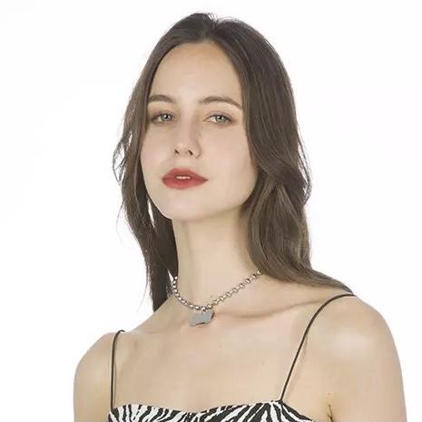 Y2K Chunky Stainless Steel Choker With Bone Pendent