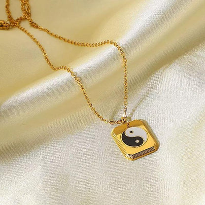 “Yin Yang” 18K Gold Plated Pendent Necklace