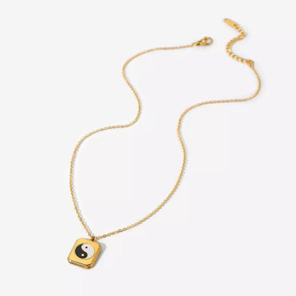 “Yin Yang” 18K Gold Plated Pendent Necklace