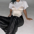 Backless Bandana Top In Cream Satin