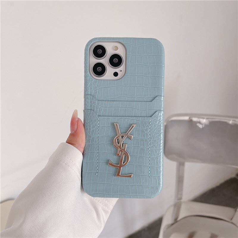 Crocodile Pattern Card Phone Case For iPhone