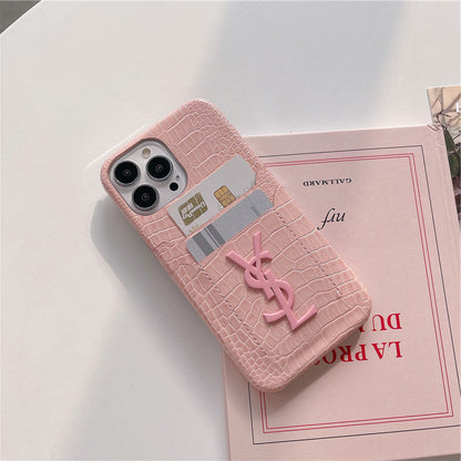 Crocodile Pattern Card Phone Case For iPhone