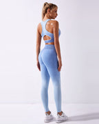 Calico Ombre Seamless Leggings - Blau