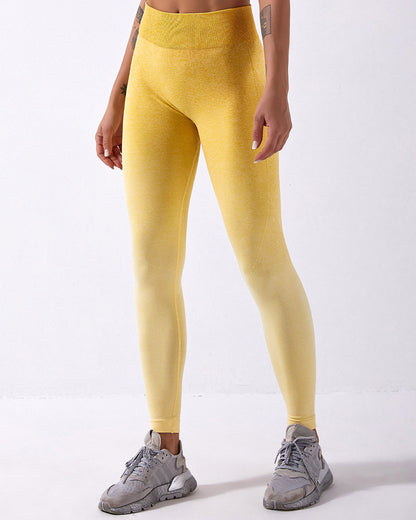 Calico Ombre Seamless Leggings - Yellow