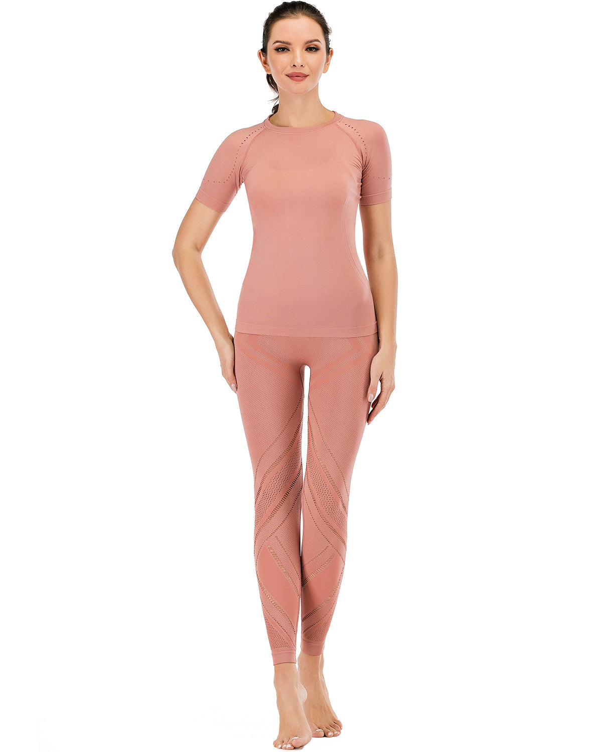 Chantele – Leggings mit Hohlsaum – Rosa