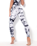 Nahtlose Leggings mit Diamantenmuster - Weiß