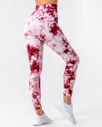 Nahtlose Leggings mit Diamantenmuster - Rot