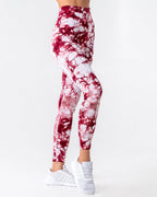 Nahtlose Leggings mit Diamantenmuster - Rot