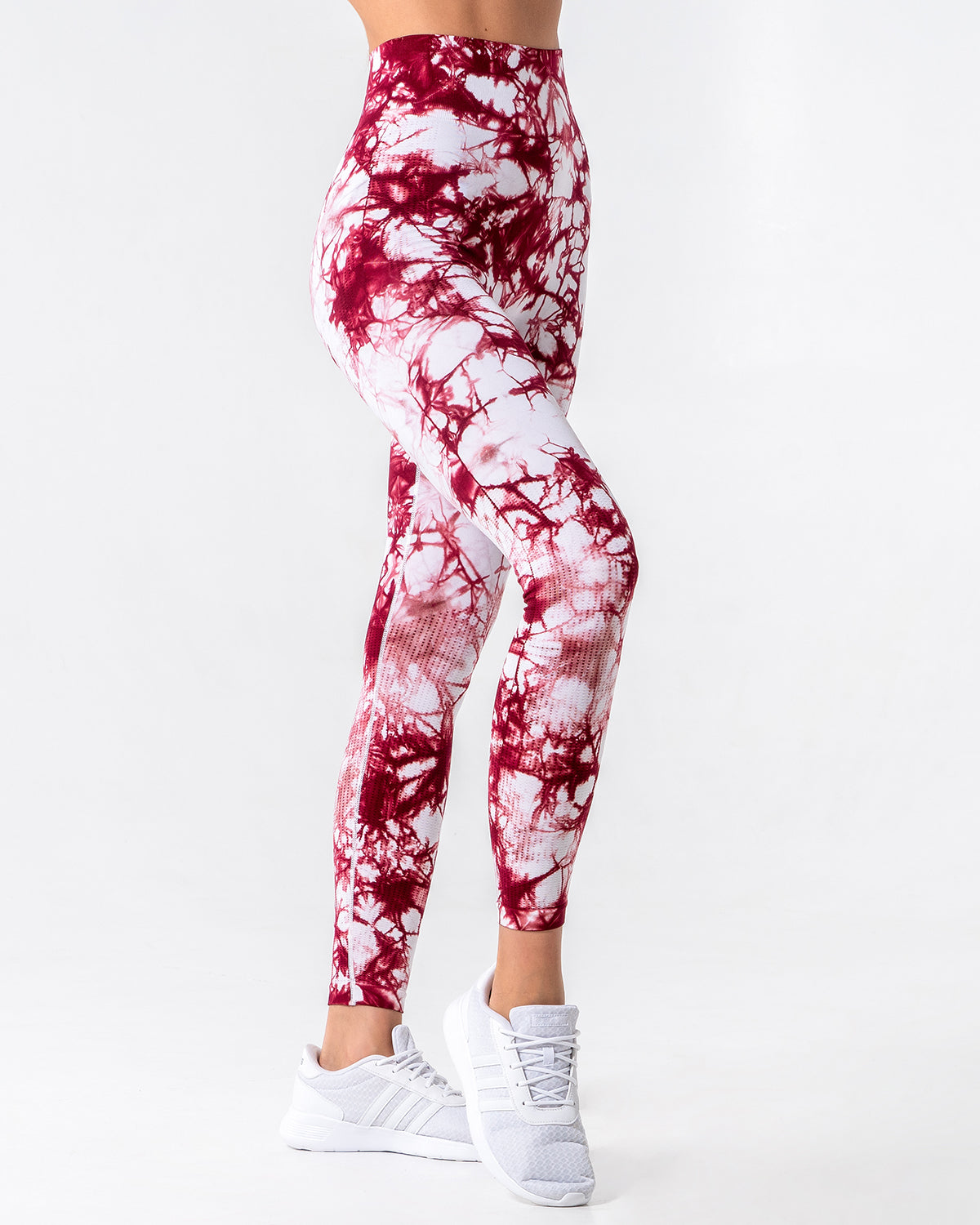 Nahtlose Leggings mit Diamantenmuster - Rot