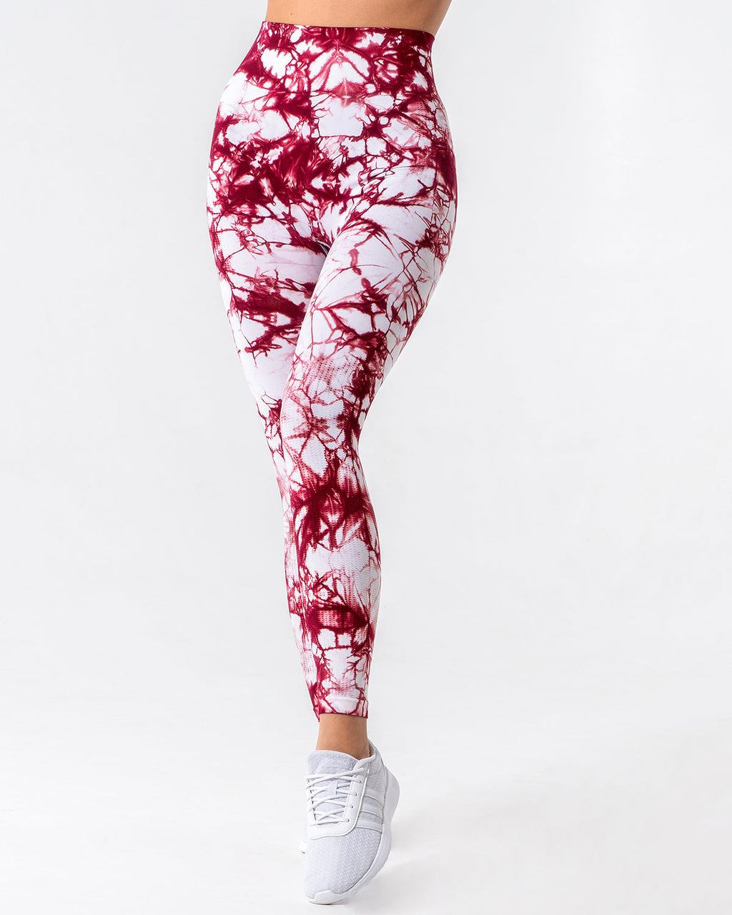 Nahtlose Leggings mit Diamantenmuster - Rot