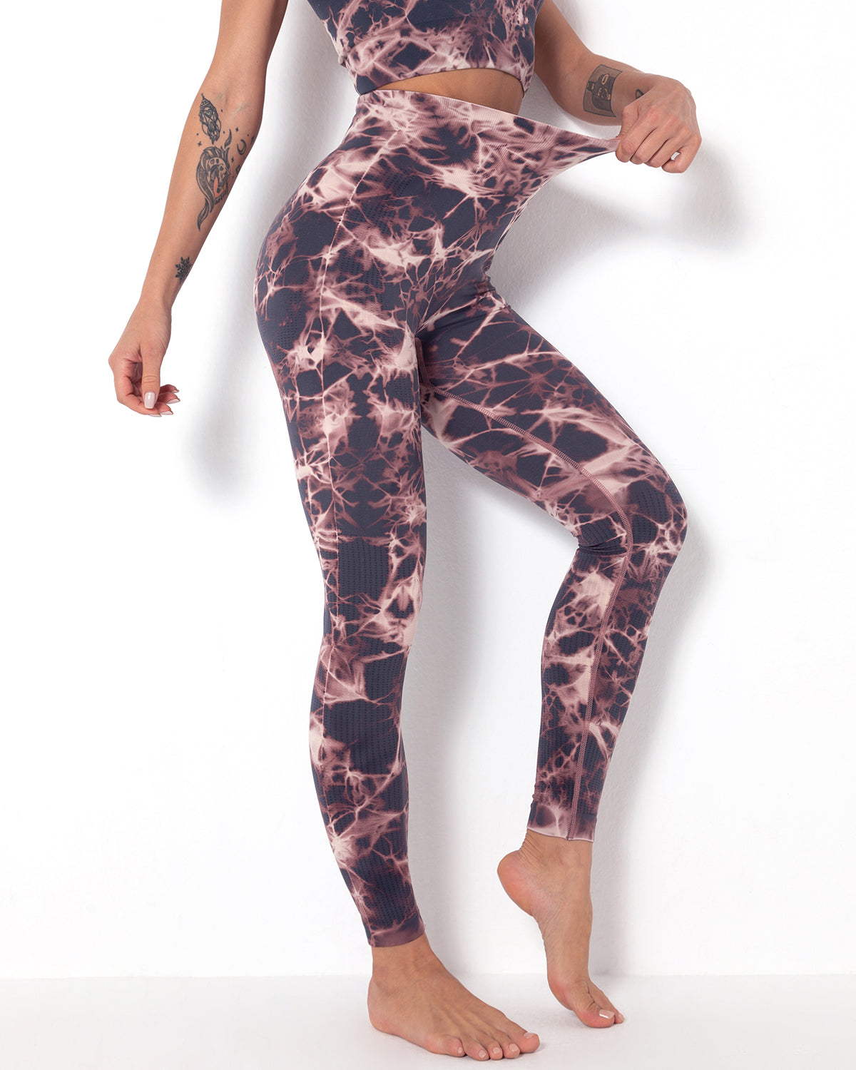 Diamond Dye Seamless Leggings - Purple