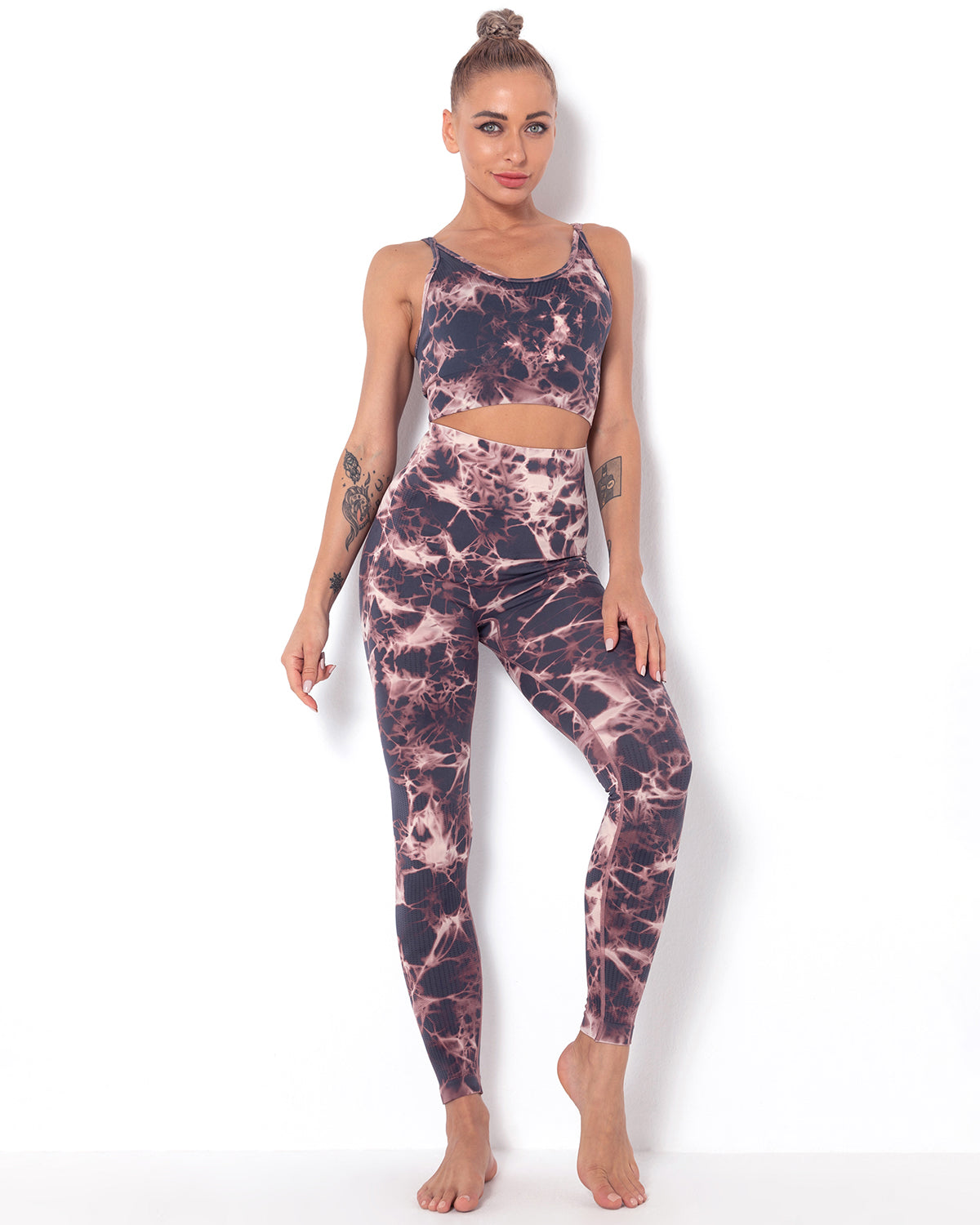 Diamond Dye Seamless Leggings - Purple