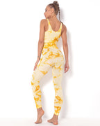 Nahtlose Leggings mit Diamanten-Muster - Gelb