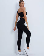 Domele Nahtlose Leggings - Schwarz