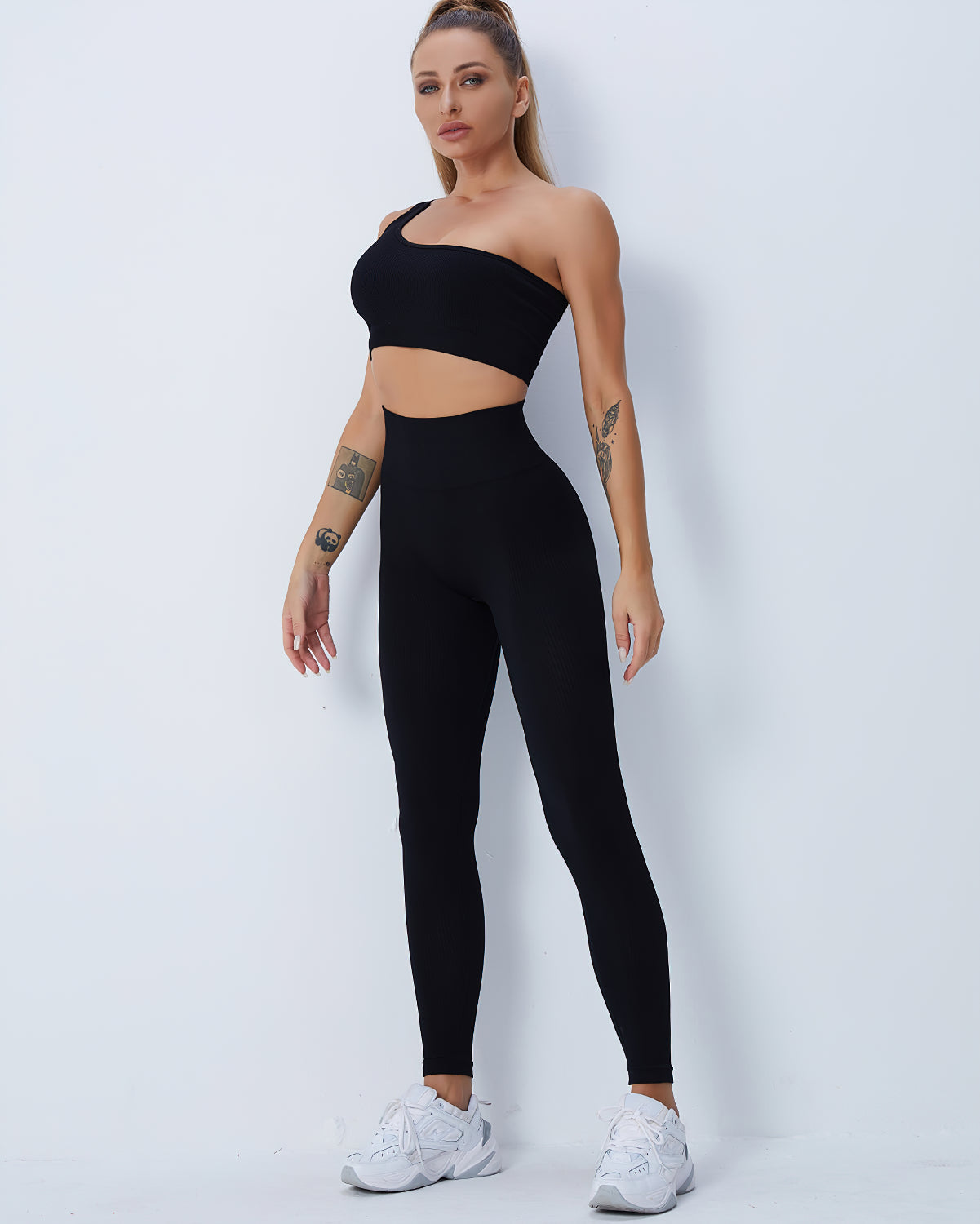 Domele Nahtlose Leggings - Schwarz