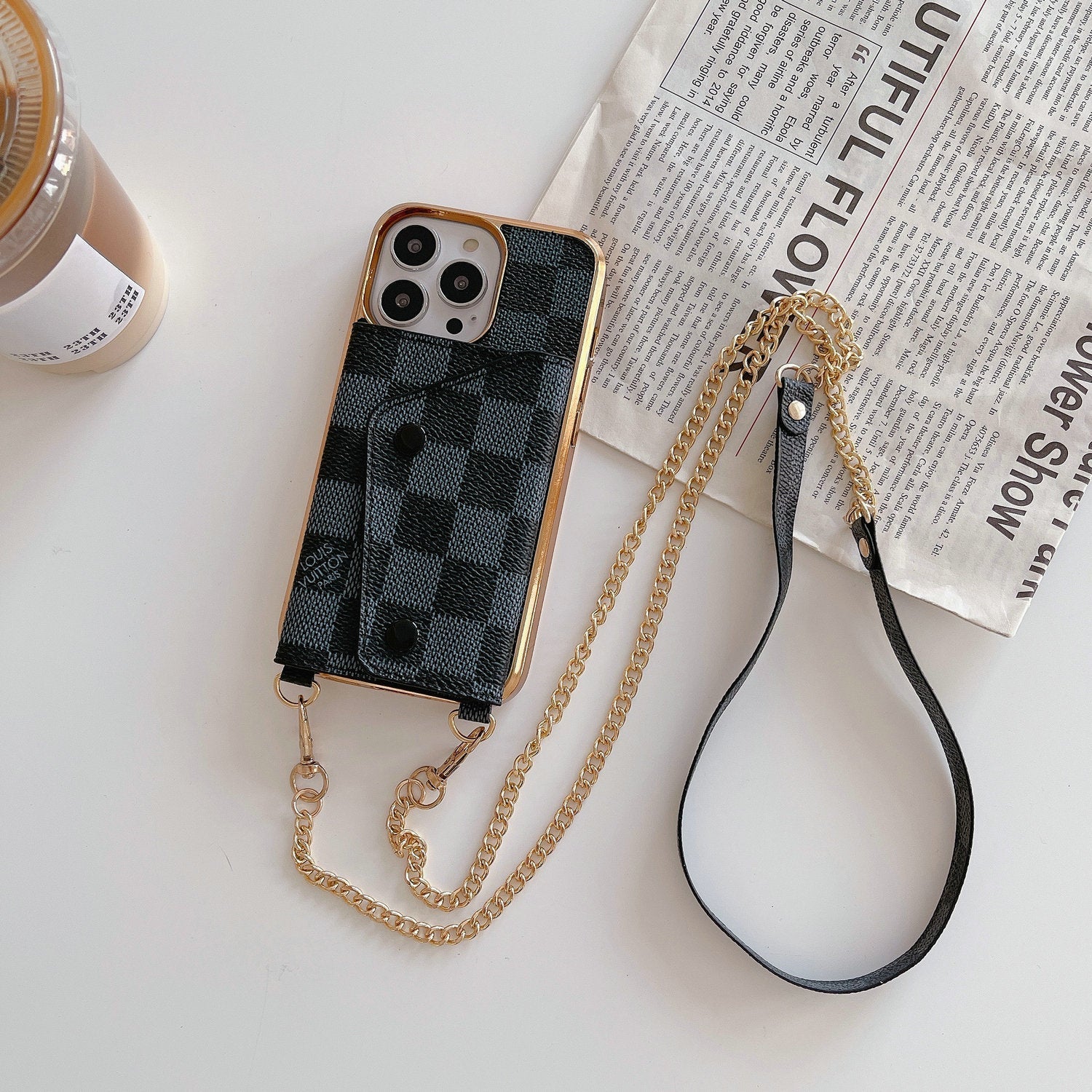 Crossbody-Karten-Telefonhülle für iPhone