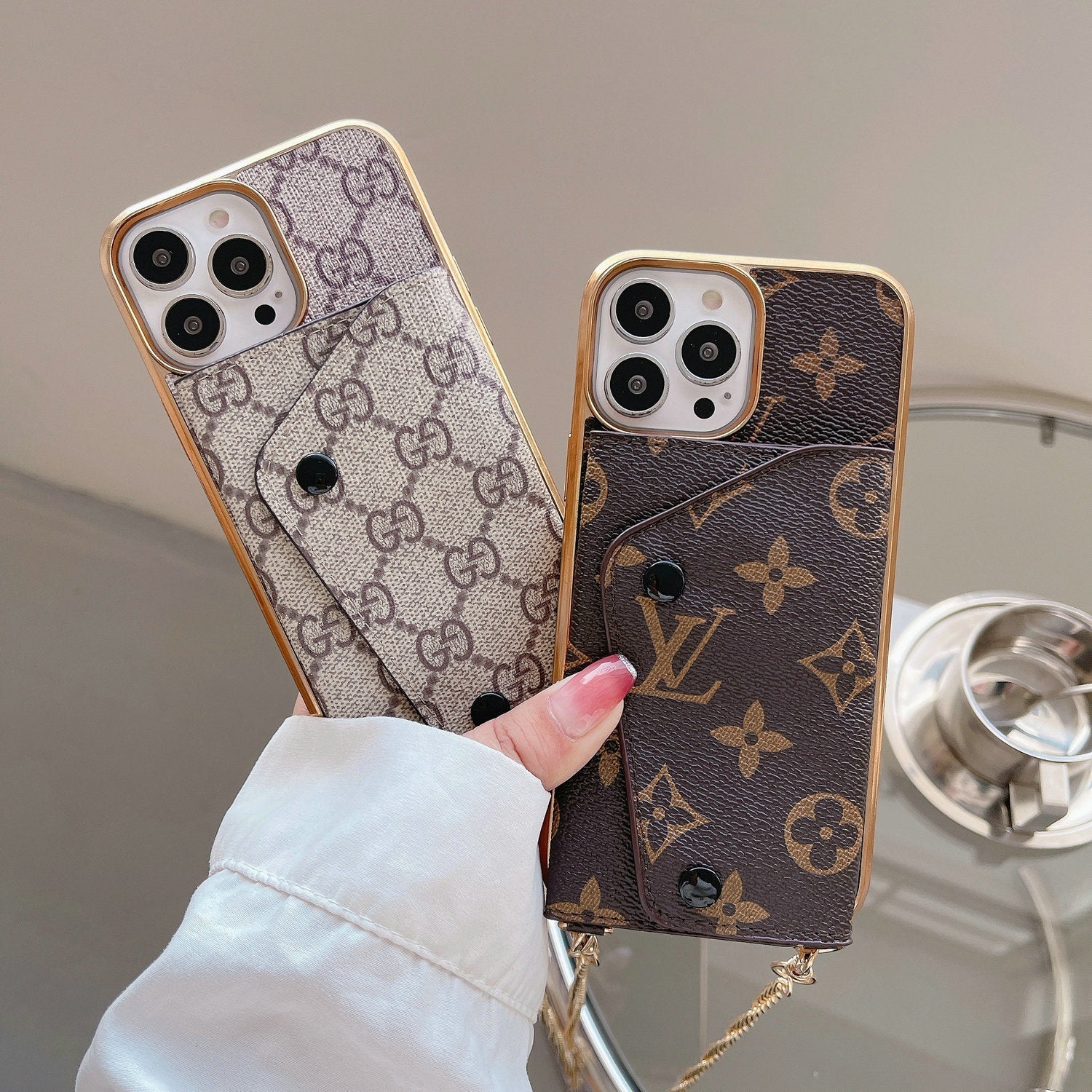Crossbody-Karten-Telefonhülle für iPhone