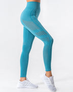 Gracey Hollow Out Nahtlose Leggings - Blau