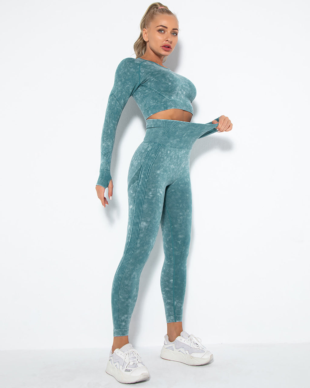 Nahtlose Leggings Idalyne - Blaugrün