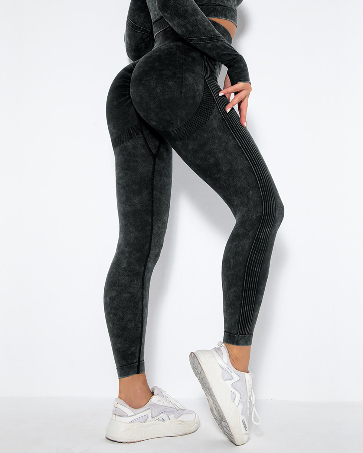 Nahtlose Leggings Idalyne - Schwarz